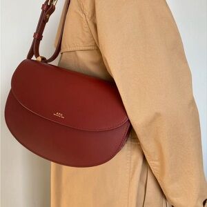 A.P.C. Geneve Women's Burgundy Leather Crossbody Bag